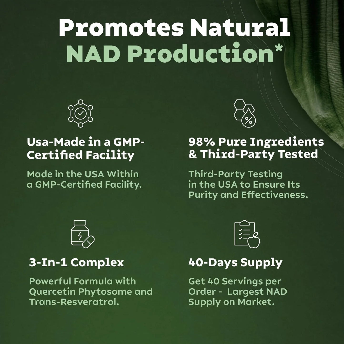 Reus Research NR900 - NAD+ Supplement for Skin Aging Support, Energy, and Focus - 80